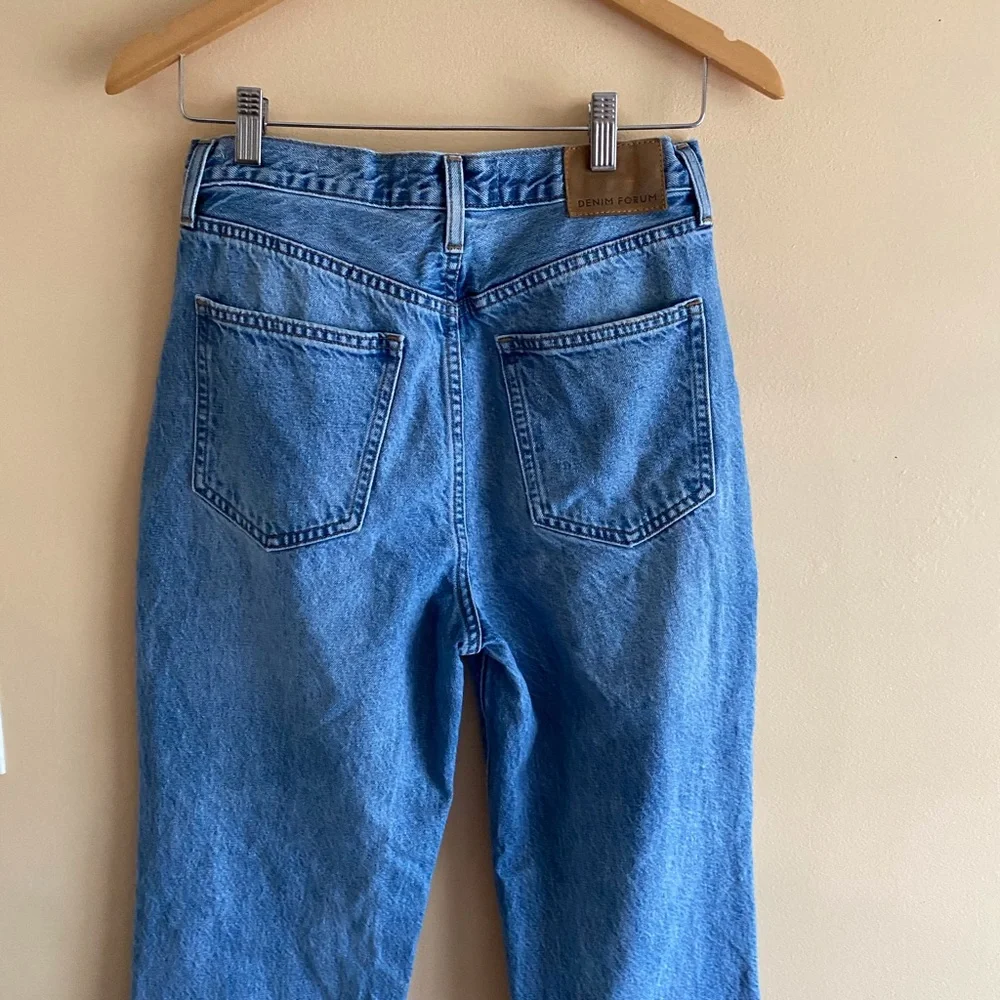 Denim Forum The Joni High Rise Loose 28L Woman 27 Medium Wash Streetwear Preppy - Picture 6 of 16